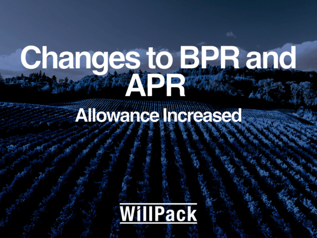 Changes to BPR and APR – Allowance Increased